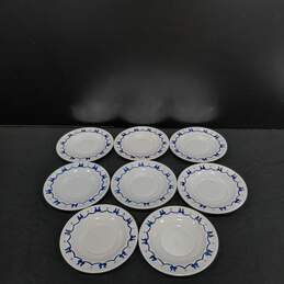 8pc Set of Poppytrail Provincial Blue Ceramic Saucer Plates
