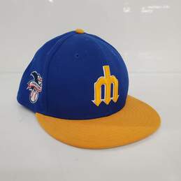New Era 59fifty Seattle Mariners Blue/Yellow Fitted Hat Size 7 7/8
