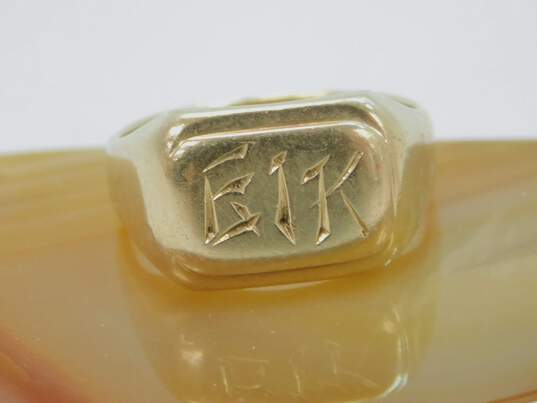 Elegant 10k Yellow Gold Word Etched Ring 4.6g image number 1