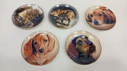 Bundle of 5 Bradford Exchange & Danbury Mint Dog Themed Collector Plates