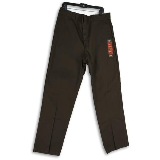 NWT Dickies Mens 874 Brown Flat Front Straight Leg Work Pants Size 38X34 image number 1
