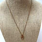 NWT Designer Coach Gold-Tone Link Chain Fashionable Logo Pendant Necklace image number 1