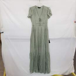 Lulus Green Split Sleeve Maxi Dress WM Size XS NWT