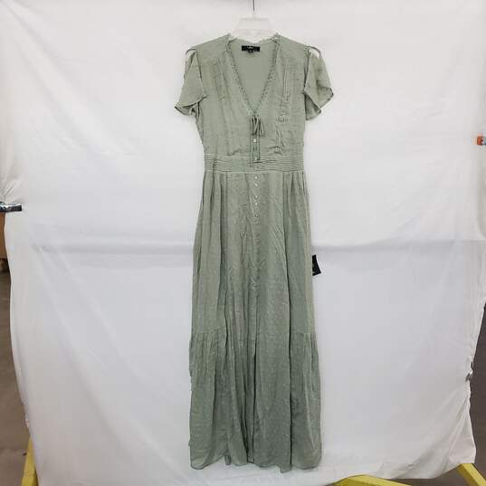 Lulus Green Split Sleeve Maxi Dress WM Size XS NWT image number 1
