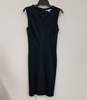 Womens Black Round Neck Sleeveless Zipper Knee Length Bodycon Dress Size 8 image number 1