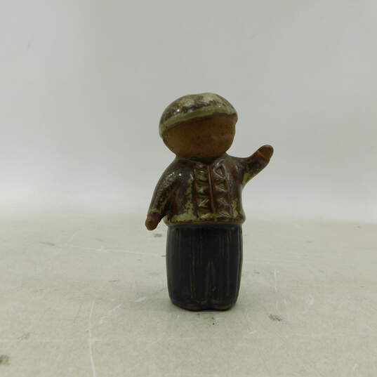 Viking Imports Salt & Pepper Shakers Drip Glazed Art Pottery Japan Boy Girl image number 4