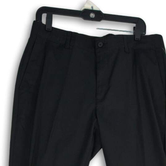 NWT PGA Tour Mens Black Flat Front Stretch Straight Leg Chino Pants Size 34X30 image number 3