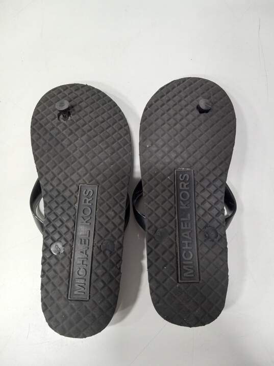 Michael Kors Women's Black Jet Set Signature Sandals Flip Flops Size 8 image number 5