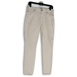 Womens White Light Wash Pockets Regular Fit Denim Skinny Jeans Size 30