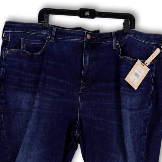 NWT Womens Blue Denim Medium Wash Distressed Skinny Leg Jeans Size 26W image number 3