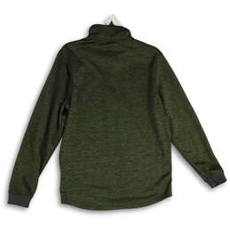 Mens Green Heather Mock Neck 1/4 Zip Long Sleeve Activewear T-Shirt Size M alternative image