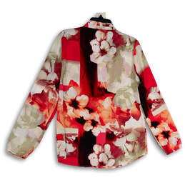 Womens Multicolor Floral V-Neck Long Sleeve Pullover Blouse Top Size Medium alternative image