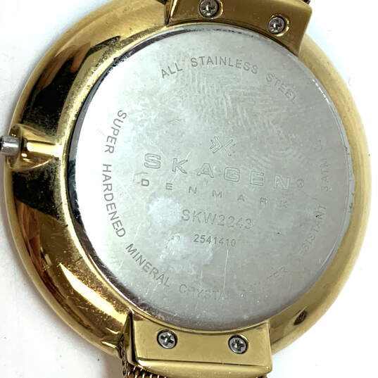 Designer Skagen Gitte SKW2243 Gold-Tone Stainless Steel Analog Wristwatch image number 4