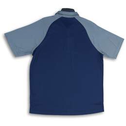 NWT Antigua Mens Navy Blue Gray Spread Collar Short Sleeve Polo Shirt Size L alternative image