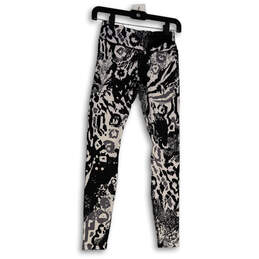 Womens Black White Printed High Waist Pull-On Compression Leggings Size XS