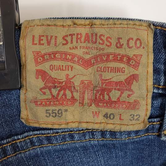 Levi's Men Blue Relaxed Straight Jeans Sz 40 NWT image number 3