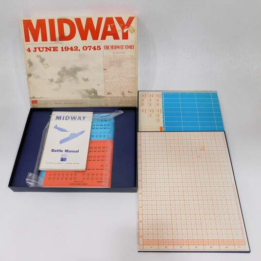 Vintage 1964 Avalon Hill Midway Naval Air Battle June 1942 War Board Game image number 1