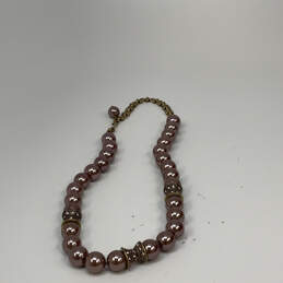 Designer Heidi Daus Gold-Tone Knotted Pearls Rhinestones Beaded Necklace