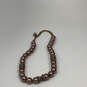 Designer Heidi Daus Gold-Tone Knotted Pearls Rhinestones Beaded Necklace image number 1