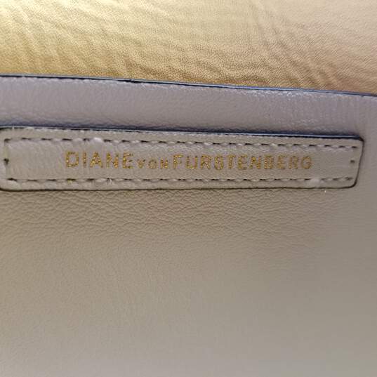 Diane Von Furstenberg White Perforated Leather Medium Shoulder Tote Bag image number 6