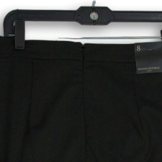NWT Banana Republic Womens Black Flat Front Back Zip Straight & Pencil Skirt 8 image number 4