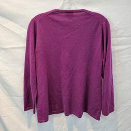 Eileen Fisher Purple Long Sleeve Pullover Merino Wool Sweater Size M alternative image