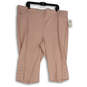 NWT Womens Pink Flat Front Welt Pocket Straight Leg Capri Pants Size 22 image number 1