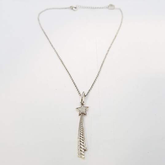 Brighton Silver Tone Crystal ( Wish Upon A Star ) Shooting Star Amulet 20 In Necklace 11.0g image number 1