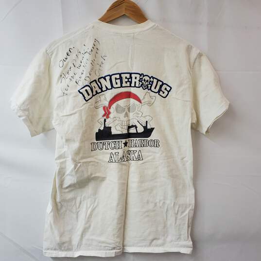 Deadliest Catch Russ Newberry Autographed DangerUs T-Shirt Medium image number 1