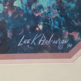 Lee k. Parkinson Impressionist- Cottage Winter Landscape Framed, Matted ,Signed alternative image