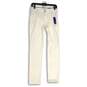 NWT Womens White Tummy Control Mid Rise Straight Leg Dress Pants Size 6 image number 1