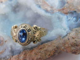 Vintage 10K Yellow Gold Blue Spinel 2001 Herbert H. Dow H.S. Class Ring 2.9g alternative image