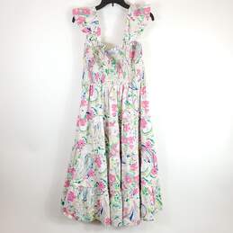 Crown & Ivy Women White Floral Tiered Dress L NWT
