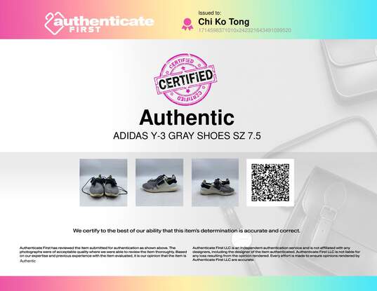 Adidas Y-3 Grey Athletic Shoe Men Size 7.5 image number 8