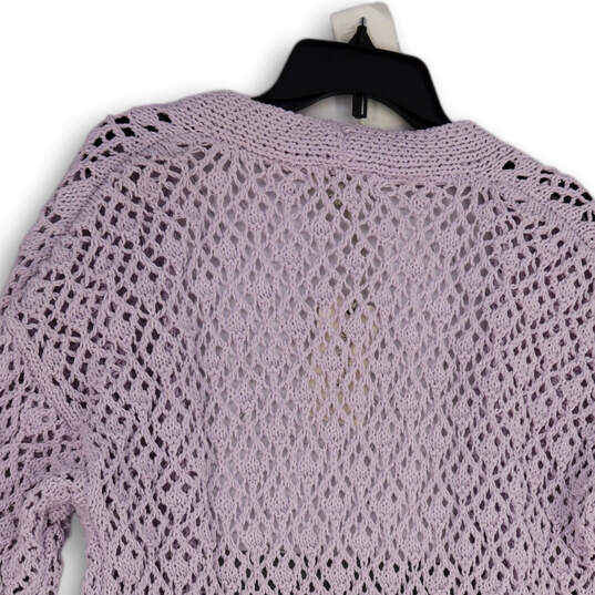 Womens Purple Knitted Long Sleeve Open Front Cardigan Sweater Size Medium image number 4