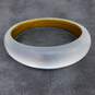 Alexis Bittar Tapered Hand-Carved Clear Lucite & Gold Tone Bangle Bracelet 25.8g image number 1