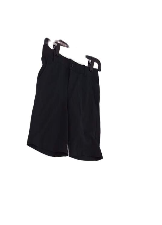 Boys Black Flex Flat Front Slash Pockets Golf Chino Shorts Size Medium image number 2