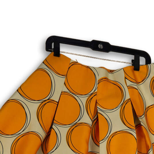 Womens Orange Beige Polka Dot Back Zip Knee Length Flare Skirt Size 22 image number 4