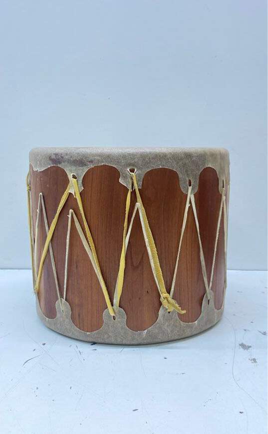 Toas Handmade Hide Cover Folk Culture Wood Drum image number 1