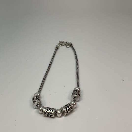 Designer Brighton Silver-Tone Link Chain Engraved Beaded Necklace image number 2