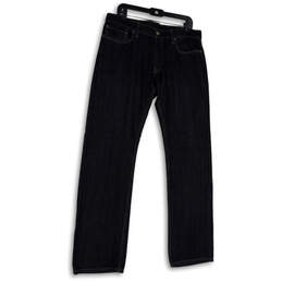 Mens Black 514 Denim Dark Wash Pockets Stretch Straight Leg Jeans Sz 34x34