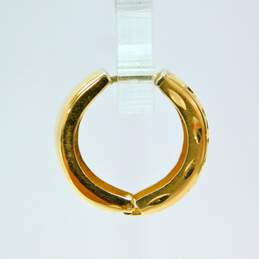 14K Yellow Gold Etched Mini Hoop Earrings 2.9g alternative image