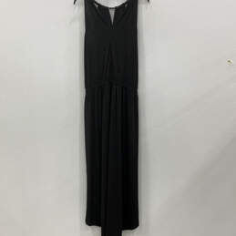 NWT Womens Black Pleated Sleeveless Keyhole Neck Back Zip Maxi Dress Sz 0X alternative image