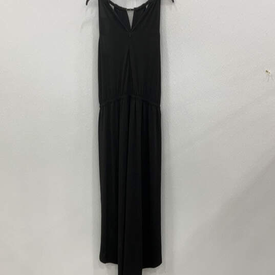 NWT Womens Black Pleated Sleeveless Keyhole Neck Back Zip Maxi Dress Sz 0X image number 2