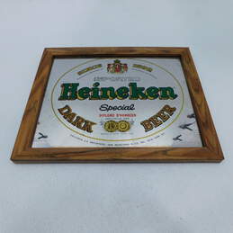 Vintage Framed Heineken Home/Bar Dark Beer Mirror Sign alternative image