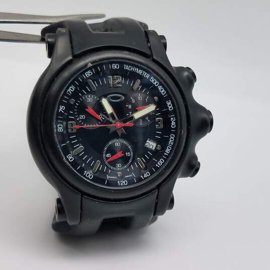 Oakley Swiss 45mm St. Steel W.R. 10 Bar Sapphire Crystal Tachymeter Chrono Date Watch 105g image number 1