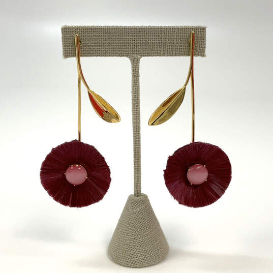 Designer Kate Spade Gold-Tone Posh Poppy Flower Statement Drop Earrings image number 3