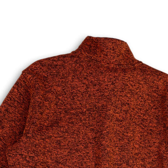 Mens Orange Long Sleeve Mock Neck Stretch Pullover Sweater Size X-Large image number 4