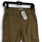 NWT Womens Khaki Flat Front Cargo Pocket Ankle Leg Jogger Pants Size 26 image number 3
