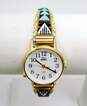 Tim Bedah Navajo 14K Yellow Gold Stone Inlay Watch Tips On Timex Quartz Watch 21.7g image number 1